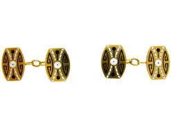 Black & White Enamel Cufflinks