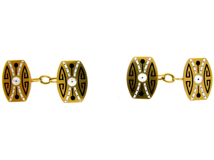 Black & White Enamel Cufflinks 3 Black & White Enamel Cufflinks