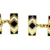 Art Deco Royal Blue & White Enamel 18ct Cufflinks -Antique Jewellery Company 17a1268957970 749