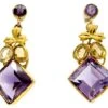 Amethyst & Citrine Gold Drop Earrings -Antique Jewellery Company 17a1282569768 93