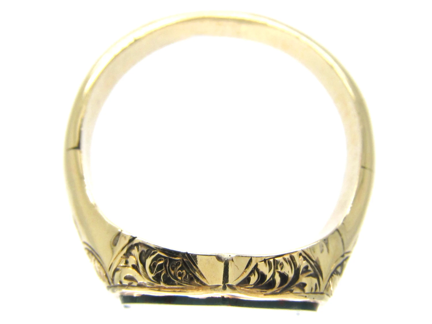 Shield Shaped Gold & Bloodstone Signet Ring 7 Shield Shaped Gold & Bloodstone Signet Ring - Image 5