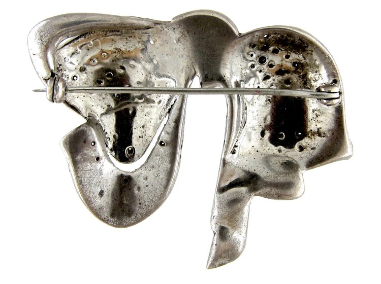 Art Deco Silver & Paste Bow Brooch 4 Art Deco Silver & Paste Bow Brooch - Image 2