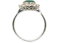 18ct White Gold Emerald & Diamond Oval Shaped Ring -Antique Jewellery Company 18014094 dsc03810 scaled 1