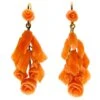 Carved Coral Drop Earrings 1 Carved Coral Drop Earrings -Antique Jewellery Company 18a1282569796 571