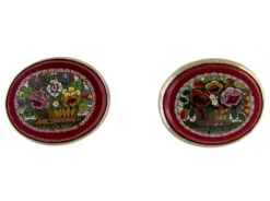 Micro Mosaic Silver Earrings