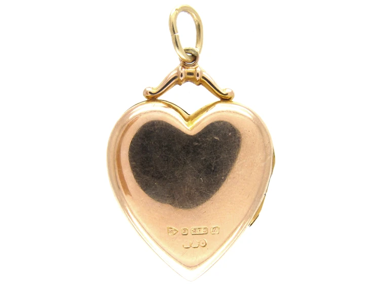 Edwardian 9ct Gold Sapphire & Diamond Heart Locket 4 Edwardian 9ct Gold Sapphire & Diamond Heart Locket - Image 2