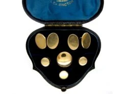 Gold Cufflinks & Studs Set In Original Case 7 Gold Cufflinks & Studs Set In Original Case -Antique Jewellery Company 18c1288358359 68