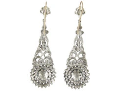 Long Drop Silver & Paste Edwardian Earrings 7 Long Drop Silver & Paste Edwardian Earrings -Antique Jewellery Company 192b
