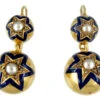 Victorian Ball & Star 18ct Gold Drop Earrings