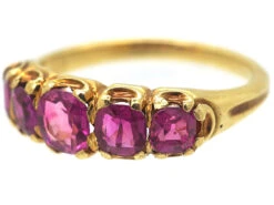 Victorian 18ct Gold & Pink Sapphire Five Stone Ring 15 Victorian 18ct Gold & Pink Sapphire Five Stone Ring -Antique Jewellery Company 194189d0 dsc08491 scaled 1