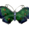 Green & Blue Enamel Butterfly Brooch -Antique Jewellery Company 194a