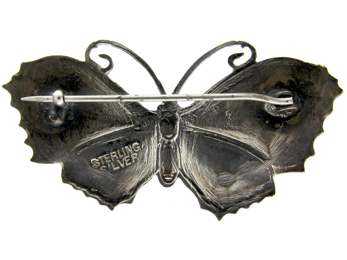 Green & Blue Enamel Butterfly Brooch 4 Green & Blue Enamel Butterfly Brooch - Image 2