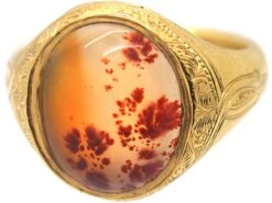 Victorian 18ct Gold & Orange Moss Agate Signet Ring -Antique Jewellery Company 1964ac97 dsc04480 scaled 1
