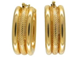 9ct Gold Oval Hoop Earrings