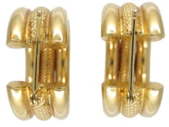 9ct Gold Oval Hoop Earrings -Antique Jewellery Company 198c