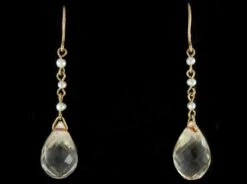 Edwardian Natural Pearl & Citrine Earrings