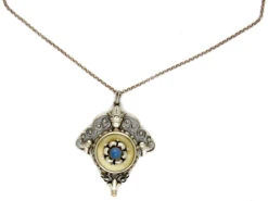 Art Nouveau Silver Pendant On Chain By Meyer -Antique Jewellery Company 19c1