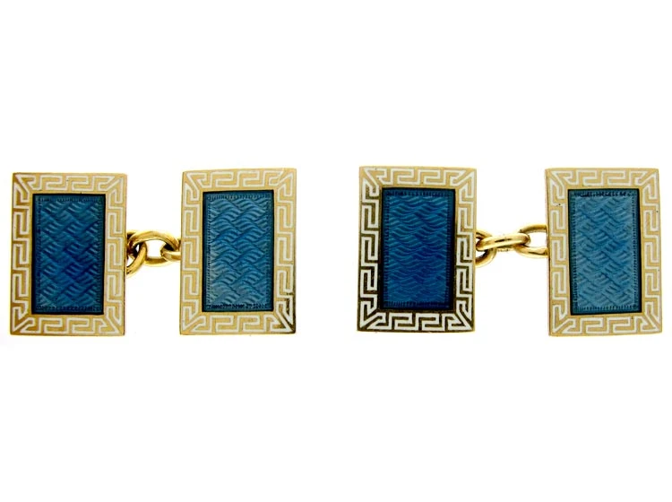 Enamel 18ct Gold Cufflinks 3 Enamel 18ct Gold Cufflinks