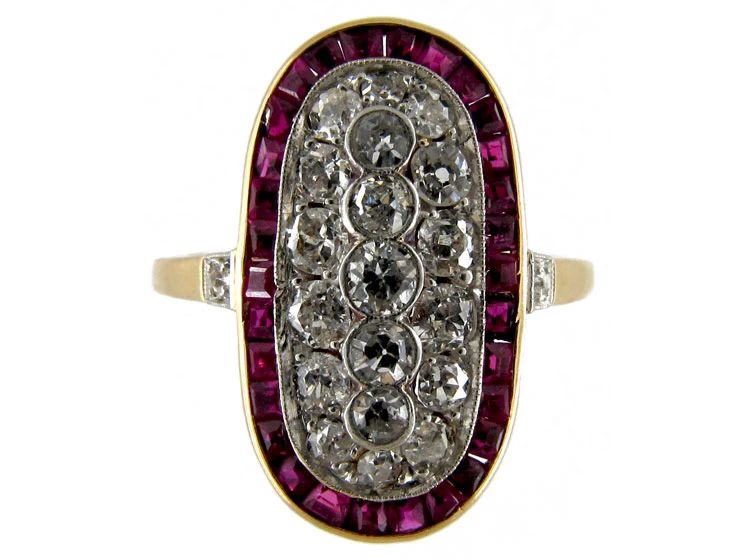 Ruby & Diamond Art Deco Ring 3 Ruby & Diamond Art Deco Ring