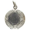 Art Deco Round Silver Locket Pendant 2 Art Deco Round Silver Locket Pendant -Antique Jewellery Company 1a5