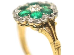 Edwardian 18ct Gold, Emerald & Diamond Flower Cluster Ring -Antique Jewellery Company 1a963399 dsc09848 scaled 1