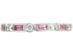 18ct White Gold Pink Sapphire & Diamond Eternity Ring