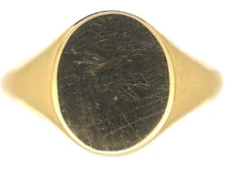 Art Deco 18ct Gold Plain Signet Ring