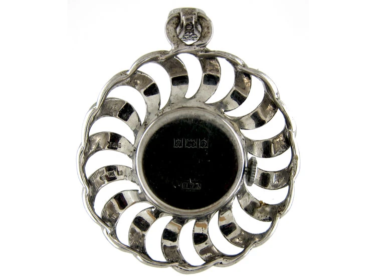 Silver Marcasite Watch Pendant 5 Silver Marcasite Watch Pendant - Image 3