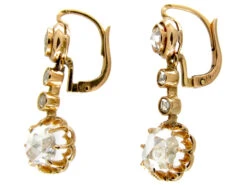 French Rose Diamond Drop Earrings 7 French Rose Diamond Drop Earrings -Antique Jewellery Company 1b7 1