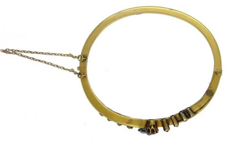 18ct Gold Diamond, Ruby, Sapphire Bangle 5 18ct Gold Diamond, Ruby, Sapphire Bangle - Image 3