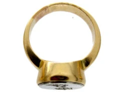 Steel & 18ct Gold Signet Ring -Antique Jewellery Company 1c1264516312 784