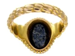 Lapis 15ct Gold Victorian Signet Ring 7 Lapis 15ct Gold Victorian Signet Ring -Antique Jewellery Company 1c1289392154 891