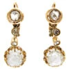 French Rose Diamond Drop Earrings -Antique Jewellery Company 1c3