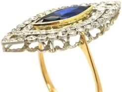 French Art Deco 18ct Gold & Platinum, Sapphire & Diamond Marquise Ring 11 French Art Deco 18ct Gold & Platinum, Sapphire & Diamond Marquise Ring -Antique Jewellery Company 1c65ad40 dsc09546 scaled 1