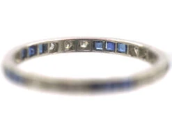Art Deco Platinum, Sapphire & Diamond Narrow Eternity Ring 9 Art Deco Platinum, Sapphire & Diamond Narrow Eternity Ring -Antique Jewellery Company 1c927b0b dsc06814 scaled 1