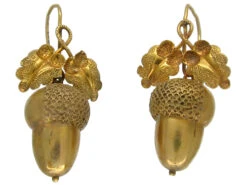 Victorian 15ct Gold Acorn Earrings
