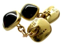 Cabochon Garnet 9ct Gold Cufflinks -Antique Jewellery Company 1d1268957733 874