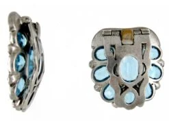 Pair Silver & Paste Art Deco Clips -Antique Jewellery Company 1d1306602237 732