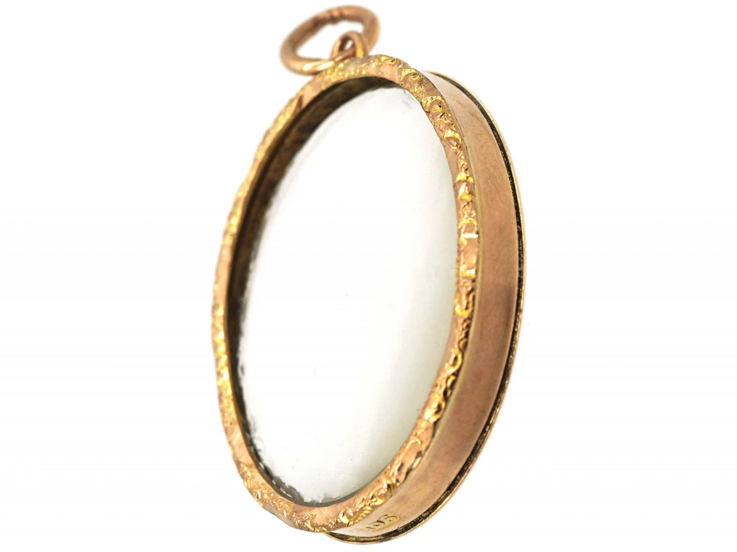 Edwardian 9ct Gold Glazed Open Locket 4 Edwardian 9ct Gold Glazed Open Locket - Image 2