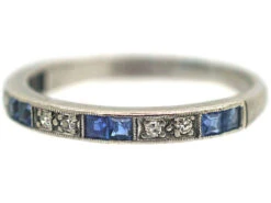 Art Deco 18ct White Gold Sapphire & Diamond Half Eternity Ring 17 Art Deco 18ct White Gold Sapphire & Diamond Half Eternity Ring -Antique Jewellery Company 1e51f25c dsc08149 scaled 1