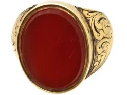 Victorian 18ct Gold Signet Ring Set With Carnelian With Secret Hinged Locket -Antique Jewellery Company 1e884804 dsc02224 scaled 1