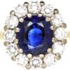 18ct Gold, Sapphire & Diamond Cluster Ring By Deakin & Frances 1 18ct Gold, Sapphire & Diamond Cluster Ring By Deakin & Frances -Antique Jewellery Company 1fa825f4 vintage 18ct gold platinum 1950s sapphire diamond cluster ring1 scaled 1