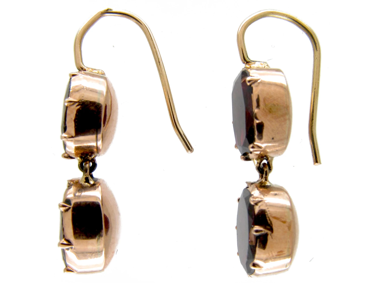 Georgian Double Drop Garnet Earrings 4 Georgian Double Drop Garnet Earrings - Image 2