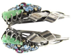 Pair Of Silver Flower Clips By Dore Nossiter -Antique Jewellery Company 211b