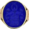 Victorian 18ct Gold, Lapis Lazuli Signet Ring With Intaglio Of A Crest 2 Victorian 18ct Gold, Lapis Lazuli Signet Ring With Intaglio Of A Crest -Antique Jewellery Company 2145824e dsc01131 scaled 1