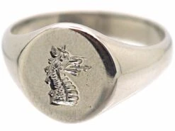 18ct White Gold Signet Ring With Intaglio Of A Griffin 13 18ct White Gold Signet Ring With Intaglio Of A Griffin -Antique Jewellery Company 21992c6b dsc01417 scaled 1