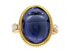 Lapis Lazuli Scarab Beatle Ring