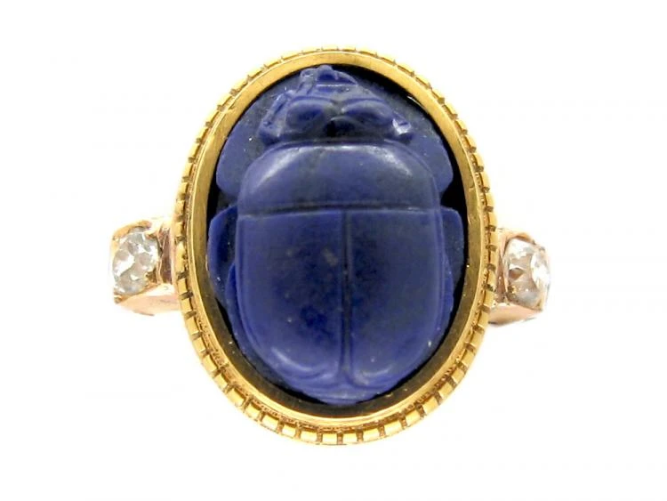 Lapis Lazuli Scarab Beatle Ring 3 Lapis Lazuli Scarab Beatle Ring