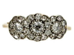 Triple Cluster Diamond Ring