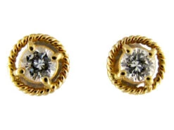 Gold & Diamond Stud Earrings